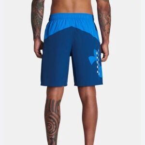 Men's Under Armour UA Point Breeze Blue Colorblock Swim Volley Shorts XL NWT